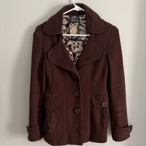 Forever 21 Dark Brown Knit Women's Blazer/Jacket Size L. Fully lined.